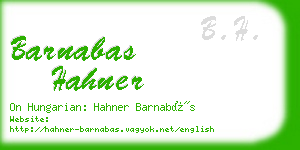 barnabas hahner business card